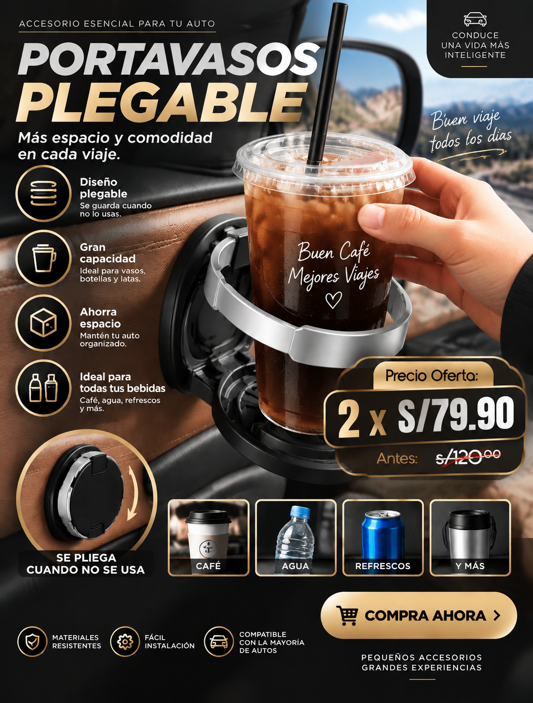 PORTAVASOS PLEGABLES
